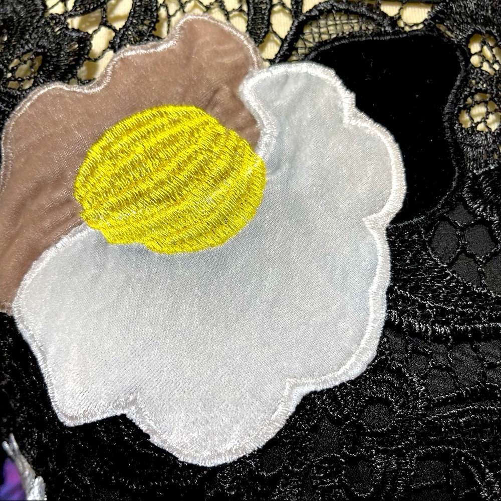 🌈 Wonderful velvet flower art lace dress - Picture 3 of 12